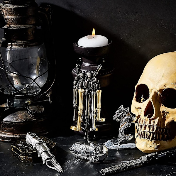 4 kpl Halloween Punk Rannekoru Pääkallo Sormet Käsi Rannekoru Pääkallo Sormi Luuranko Nivel Rannekoru Rystynen Täysi Sormi Rystynen Nivel Sormi Panssari Knu