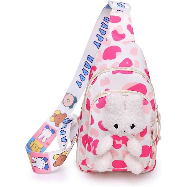 Slyngetaske til børn, Rygsæk til børn Kawaii taske Rejsetaske til børn Brysttaske, Crossbody taske til børn Mini rygsæk til piger (Pink)