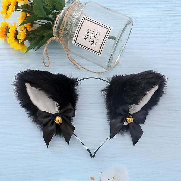 Hårbøyle Jenter Hårbånd, 2 stk. Furry Fox Ears Søtt Hodebånd, Pelsører
