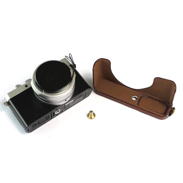 Ersättande case för Leica D-lux7, bottenöppning PU- cover Coffee
