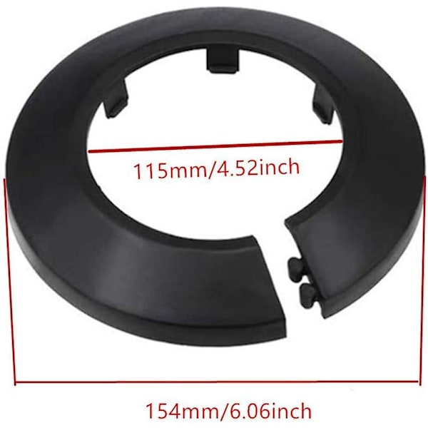 4 kpl Seinälaipan ulkohalkaisija Laippa Helppo asennus Muovinen patterin peitelevy Vesiputken viemärilinjan suojus Kaulus Seinäputken suojus Koristelu Pi Black 114mm