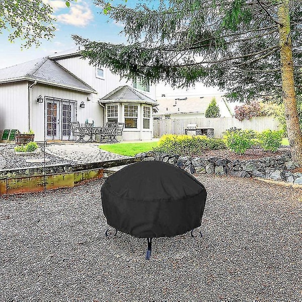 Bazhou Fire Pit Cover, 85*40cm Rund uteplats Fire Pit Cover, Fire Pit Cover Vattentätt vindtätt Anti-uv Fire Pit Cover