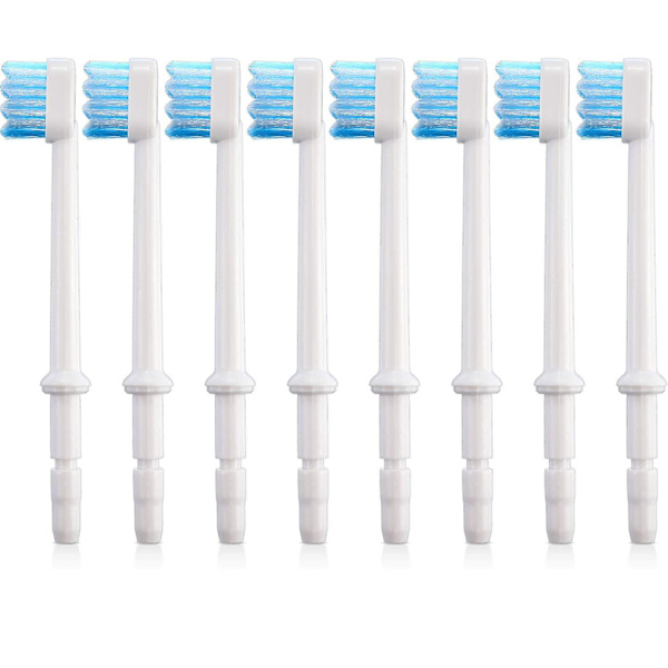 Korvaavat Standardiharjaspäät Hammasvesisuihkun Suutintarvikkeet Waterpik Water Flossers -laitteille (kuten Wp-100) ja muille suun huuhtelulaitteille (8 kpl)