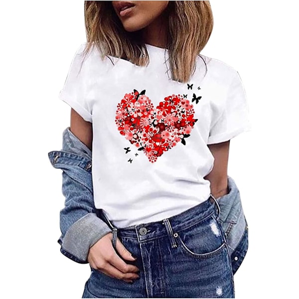 Dame Casual Topper Skjorter Bluse Salg Damer Sykkel Kjærlighet T-skjorte Sommer Topper