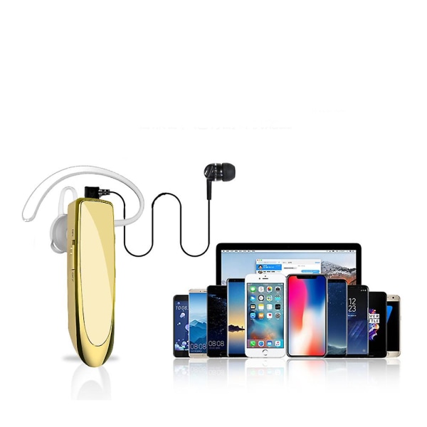 Bluetooth-hörlurar V4.1 Trådlöst handsfree-headset 24 timmars körheadset 30 dagars standbytid med brusreducerande mikrofon Headsetfodral för Iphone Androi Gold