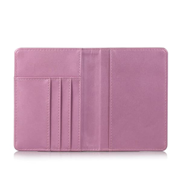 Multifunktionel PU Læderpung Bi-fold Cover Etui Pas Holder Pink