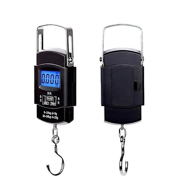 110lb/50kg Elektronisk digital hängande bagage fiskekrok våg, svart för jakt fiske post kök