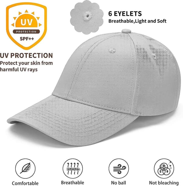 Baseballkeps Casual Unisex 6 Panel Justerbar Bomull Enfärgad Sport Solhatt Grey