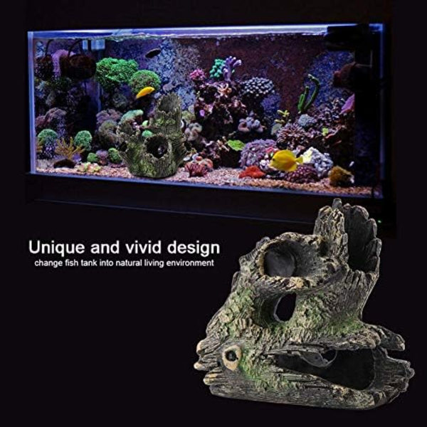 Akvarium Drivtømmer Kunstigt Træ Stamme Rod Reje Legested Hule Fisk Tank Vivarium Dekoration