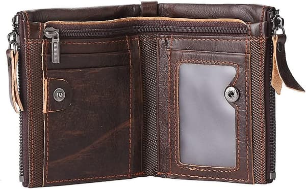 Ny Nature Læder Herre Wallet & Penge Organizer (Mørkebrun)