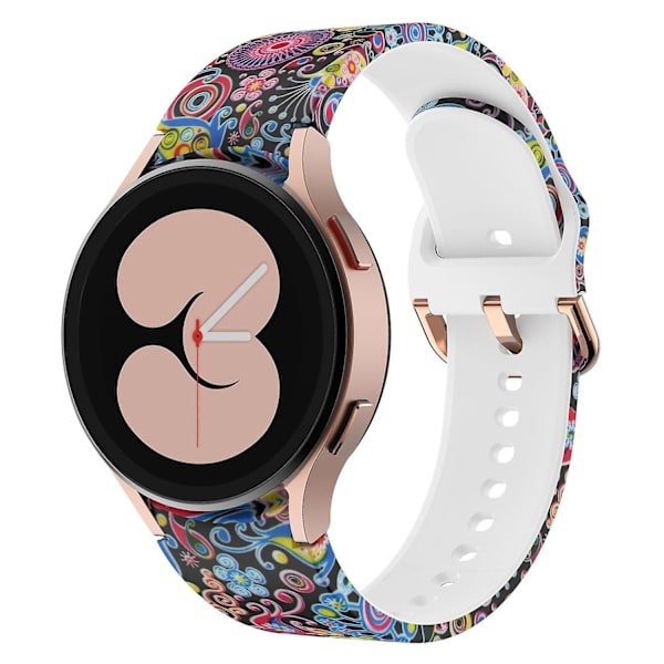 Kuvioitu silikonisoljellinen kellon ranneke Samsung Galaxy Watch4 Classic 42/46mm/Active 40/44mm -kelloille Colorful Jellyfish