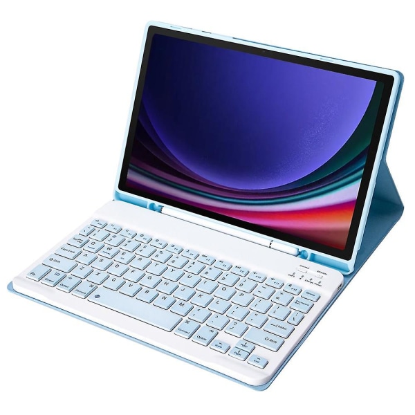 Bluetooth-tangentbordsfodral i PU+TPU med pennfack för Samsung Galaxy Tab S9 X710/X716B/X718U Baby Blue