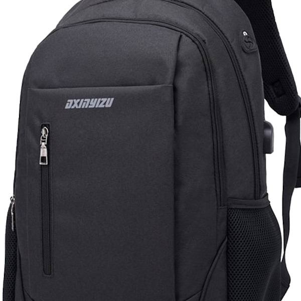 Ny ankomst Laptop Ryggsäck för resor Slim Dator Ryggsäckar med USB Laddningsport, Vattenavvisande College Skolväska black