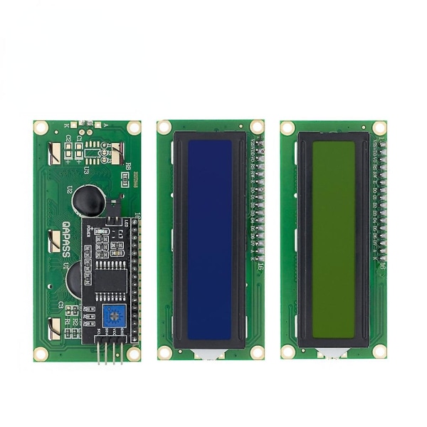 Lcd1602 1602 lcd modul blå/gul-grønn 16x2 tegn lcd pcf8574t pcf8574 iic i2c Iic lcd1602c blue