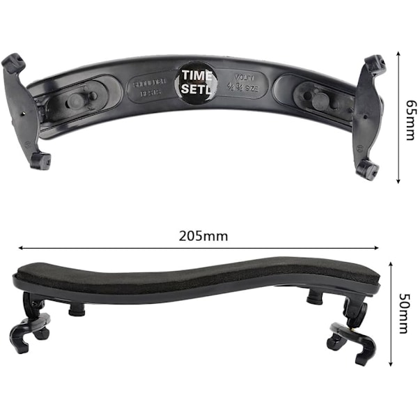 Axelstöd för Violin, Justerbar Gummiplastdyna, Passar Storlek 3/4 & 4/4 Violin