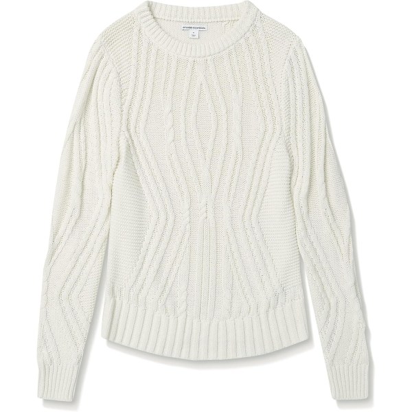 Dame 100% Bomuld Crewneck Kabelstrik Cozy Og Stilfuld Vinter Sweater