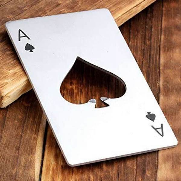 Spar Es kreditkort flaskeåbner kreativ poker rustfrit stål husholdningsværktøj grey