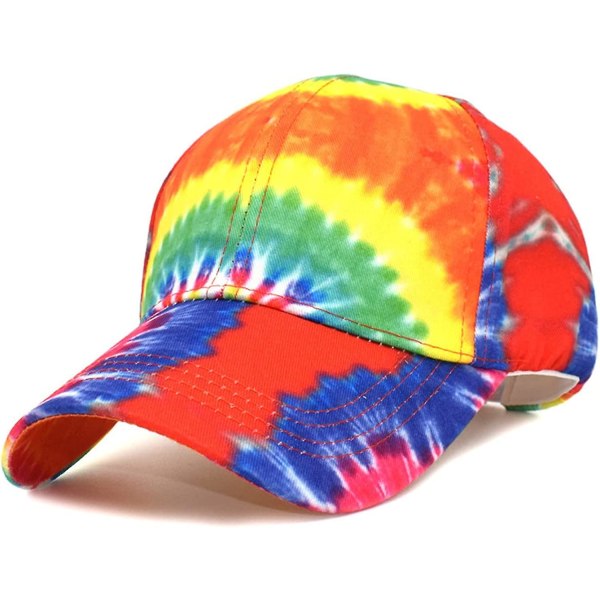 Cap. Vattentät. Justerbar hatt. Kvinnors Hip. Tie-dyed unisex mössa. Platt Rainbow