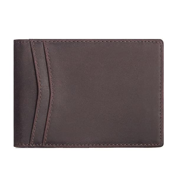 Ultra Slim Fold Front Pocket Wallet i Kohud Läder Kortfodral för Män
