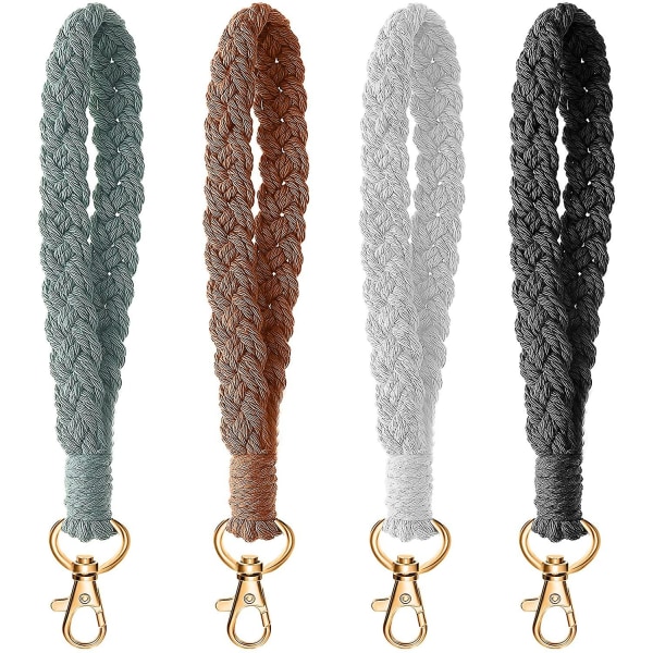 Macrame handledsnyckelring Boho handledsnyckelring Kvinnor Handgjord flätad handledsnyckelring Lanyard