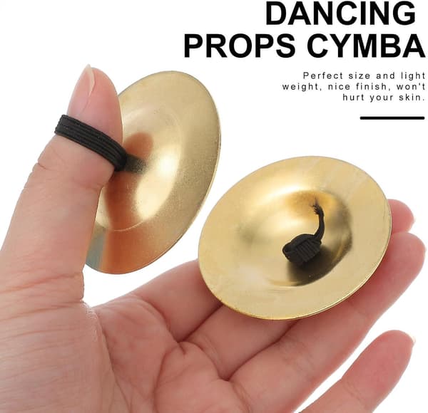 6 st Finger Cymbaler för Magdans (guld)