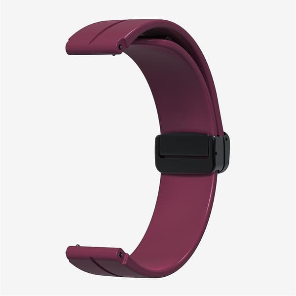 Til Keep B4/Huawei Watch Fit Mini 16mm Silikone Rem Udskiftning Urrem, Sort Foldespænde Wine Red