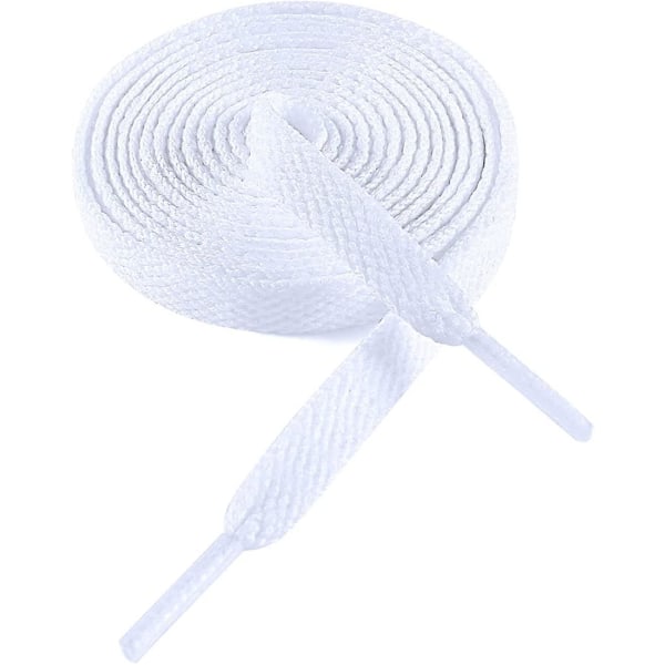 Flate Skotråder 8mm Brede Skotråder For Sneakers  Premium Trener Skotråd  Erstatninger For Sportskotråder Snow White 28-  ( 70 cm )