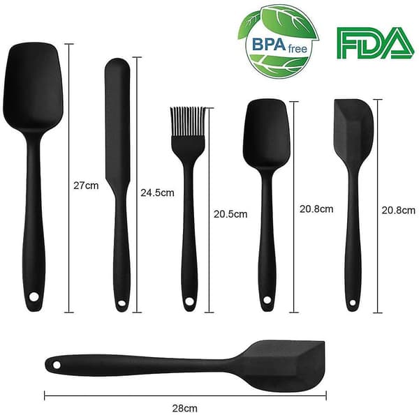 Silikon Spatel Set för Köket, 6 Pack Silikonspatlar Som Non-stick Matlagning