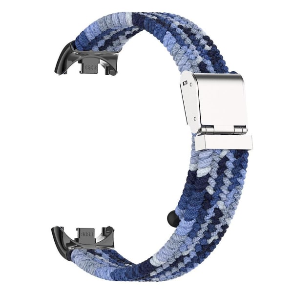 För Xiaomi Smart Band 8 flätat nylon watch Justerbart spänne elastiskt band Navy Blue