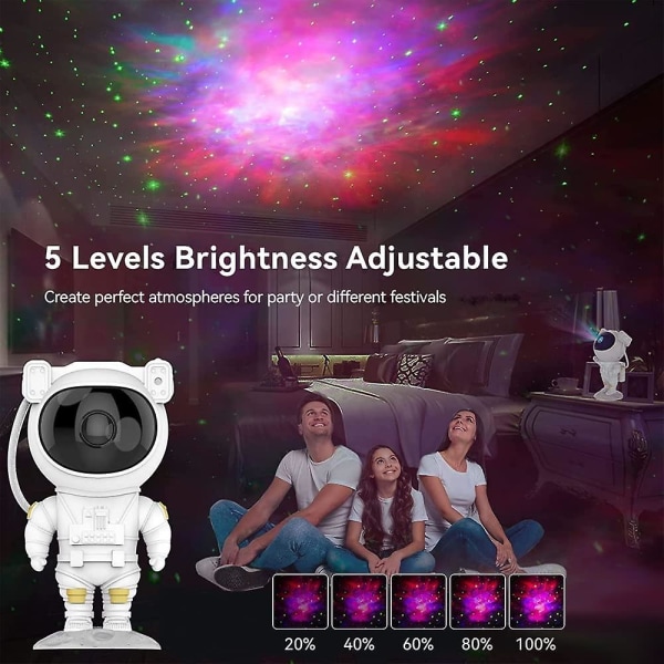 Astronaut Lysprojektor, Stjerneprojektor Galakse Nattlys For Barn, Astro Stjerne Nebel Led Lampe For Soverom Med Timer Og Fjernkontroll For Voksne