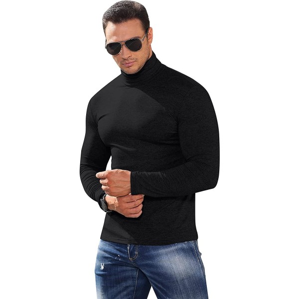 Herre Rullekrave Trøje Revers Pullover Ensfarvede Sweatre Strik Bomuld Uld