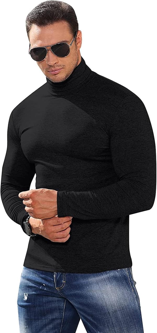 Herre Turtleneck Genser Lapel Pullover Ensfarget Gensere Strikkevarer Bomull Ull