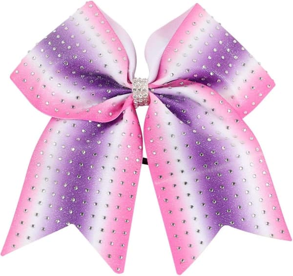 7,5 tommer Gradient Diamant Cheer Sløjfer Hestehale Elastisk Hårbånd Grosgrain 4