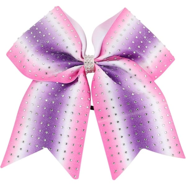 7,5 tuuman liukuvärjätyt timantti cheerleading-rusetit poninhäntä joustava hiuslenkki grosgrain-nauhaa 4