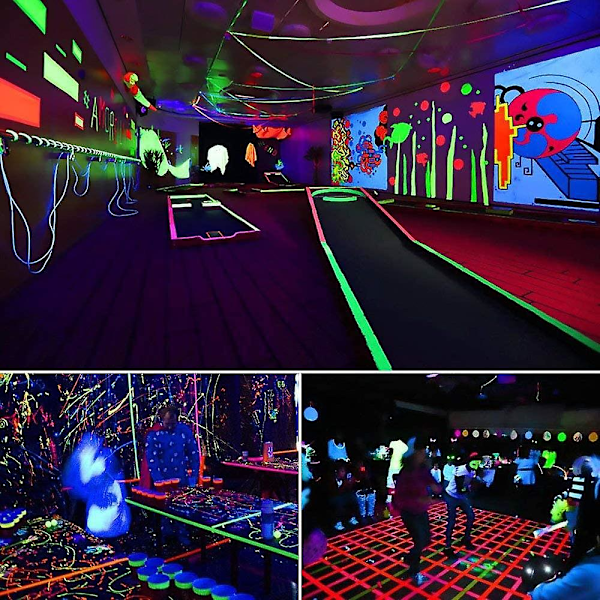 6 Ruller UV Fluorescerende Neon Blacklight Tape, Gaffa Tape, Blacklight Reaktiv