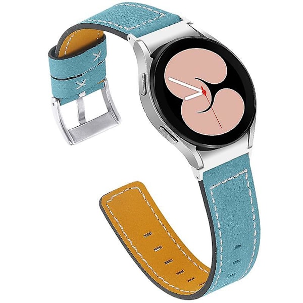Justerbar udskiftningsurrem i læder til Samsung Galaxy Watch4 Classic 42/46mm/ Active 40/44mm Blue