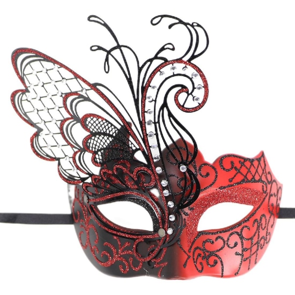 Venedig Butterfly Masquerade Mask Kvinna/halloween/karneval/fest/bal/bröllop Red