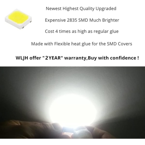 10 stk. Hvide 41mm Festlige LED Bilpærer 2835smd