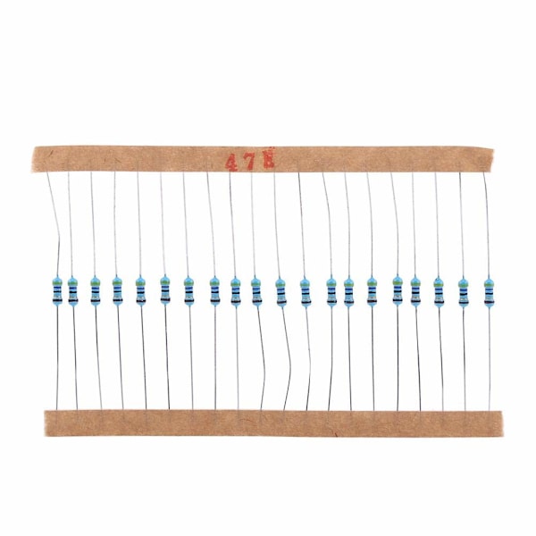 1280 st 1/4W Resistor Kit 64 Värden ohm Metallfilm Resistorer Sortiment Komponenter Set 1-10M