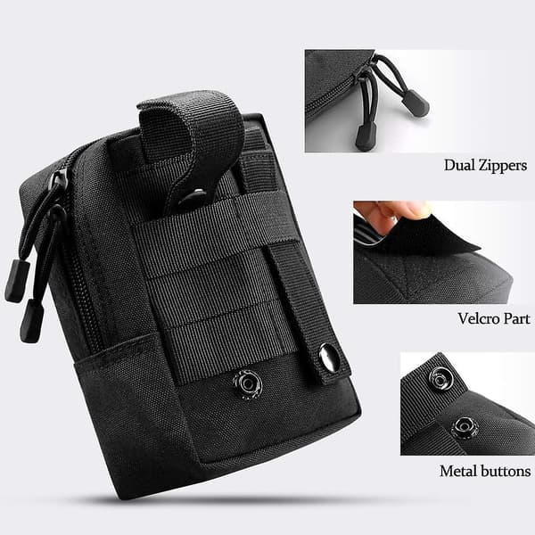 2 Pak Molle Tasker - Taktiske Taljetasker Med D-ring Kroge