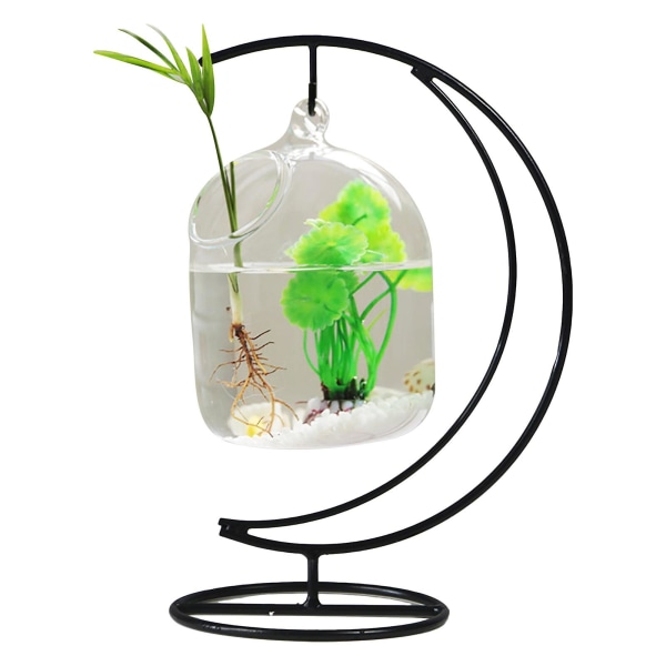 Ny Ankomst Desktop Lille Akvarium Fisketank Hjem Dekoration Dekorativ Blomsterarrangement Holder Cylinder Transparent 4 Størrelse Glas A3