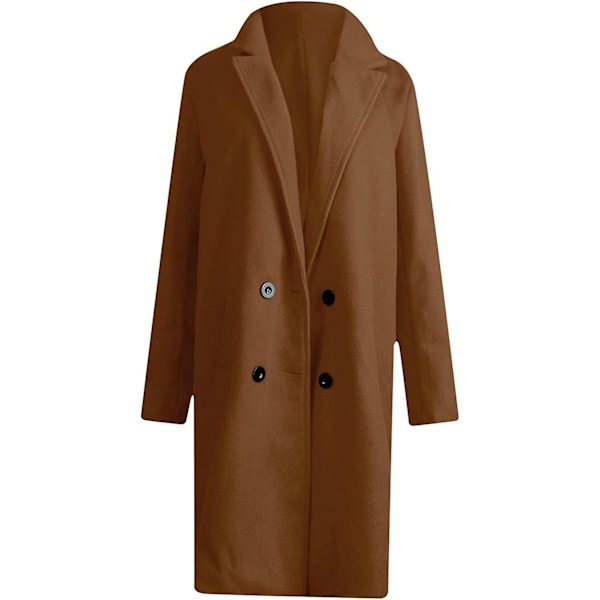 Elegant Dame Plus Size Varm Frakke Cardigan Vinter Ensfarvet Langærmet Overtøj