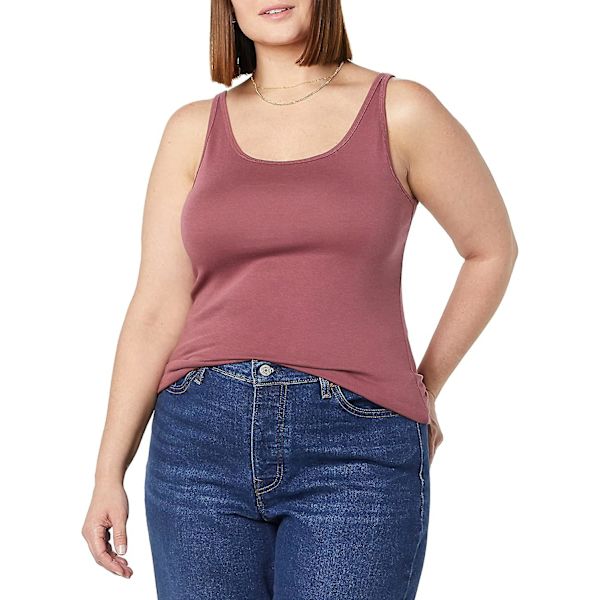 Slim-fit tanktopp med tynne stropper for kvinner, 2-pakning Style 5 M