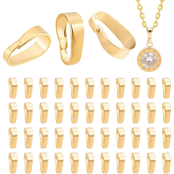 100 st guldpläterade snäpplås med klämma, mässingslås, smyckesfynd, hängen, trycklås, kedjekoppling för gör-det-själv-halsband, smycken, dinglande pärlor C