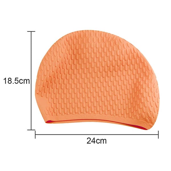 Simningsmössa i silikon, elastisk vattendroppemössa för män och kvinnor orange