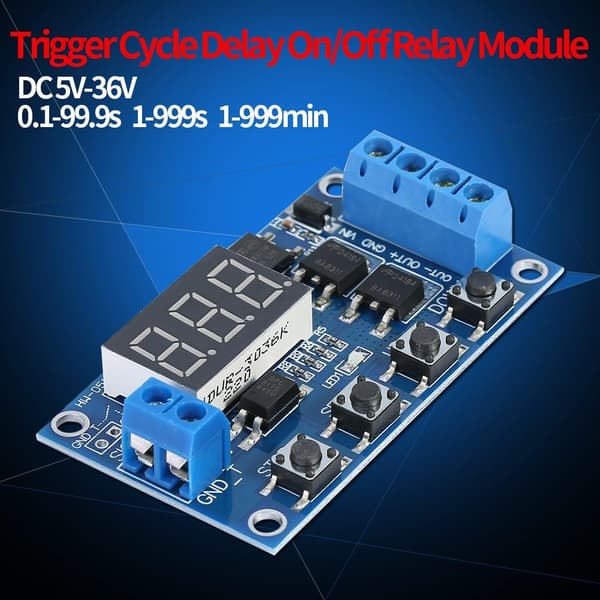 DC 5V-36V Timermodul Trigger Cykel Fördröjningstimerbrytare Slå På/Av Relämodul med LED-display