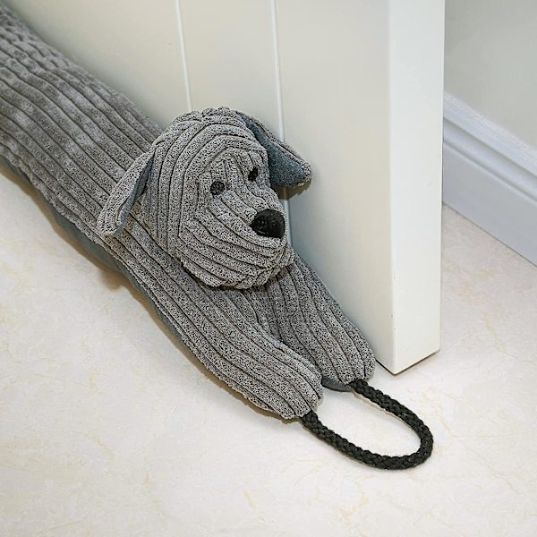 38 tommers vindstopper for dør og vindu, avtakbar og vaskbar vektet fransk 38 inch Grey Dog