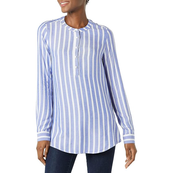 Langærmet vævet bluse til kvinder Style 5 XL