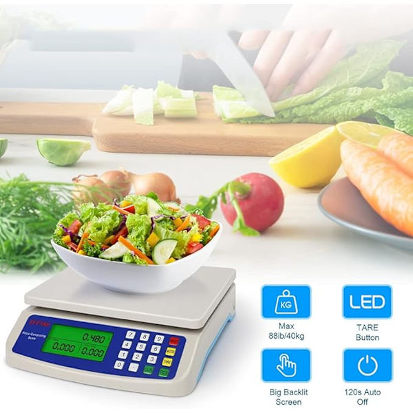 30 kg/1 g Digital Køkkenvægt LCD Digital Præcisionsvægt Elektronisk Prisberegnende Kommerciel Butik
