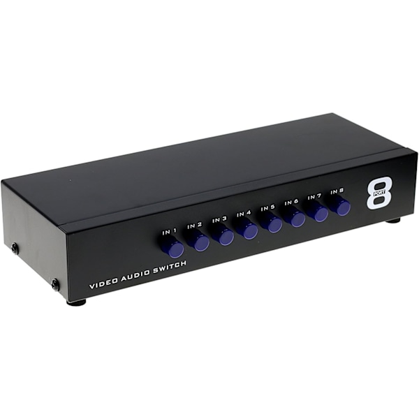 8-vägs AV-switch RCA-omkopplare 8 in 1 ut Kompositvideo L/R Audio-väljare för DVD STB Spelkonsoler